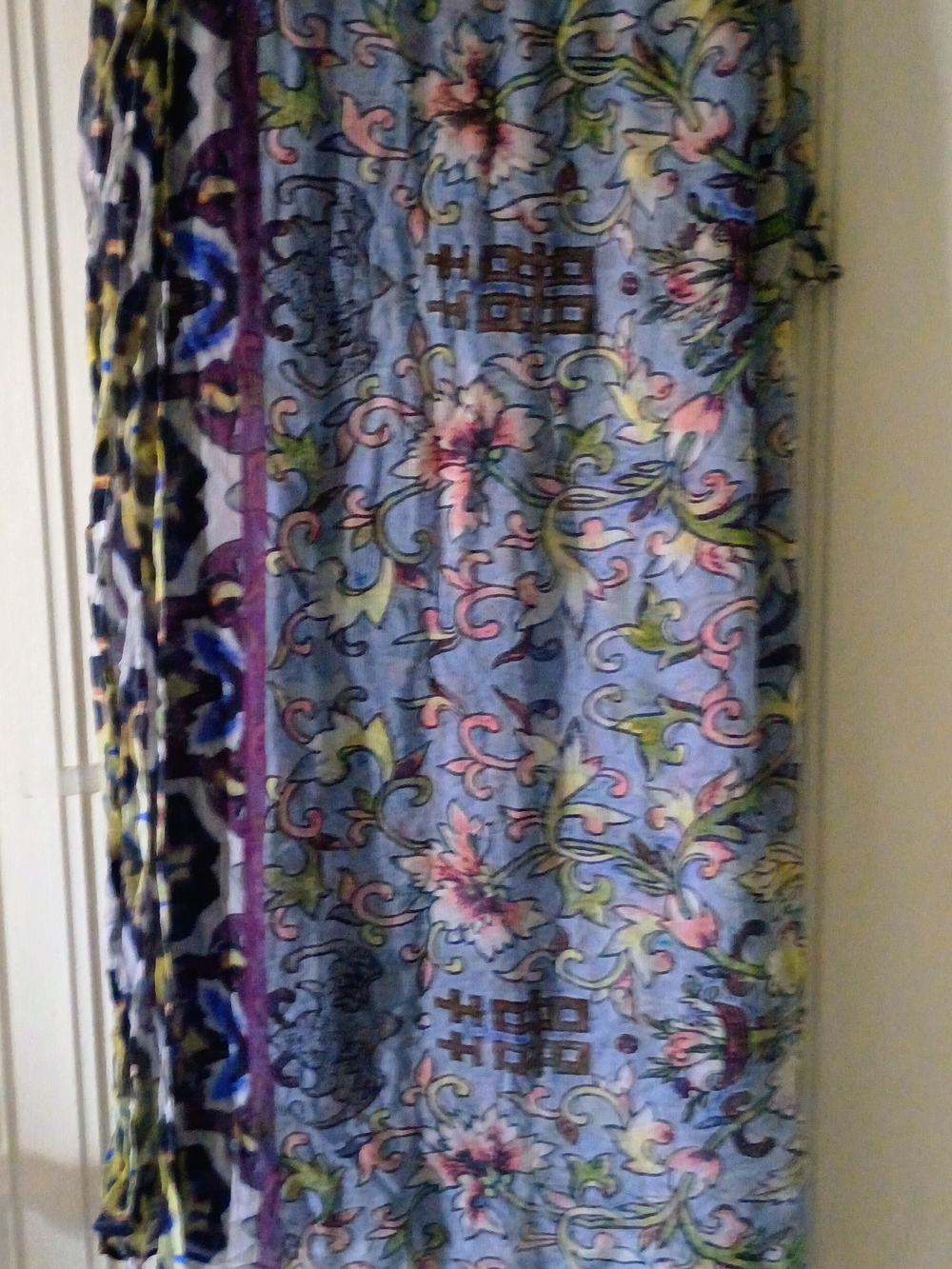 Blue Floral Women’s Sheer Swim Cover-Up Wrap beach Large Size 72x36 Inches